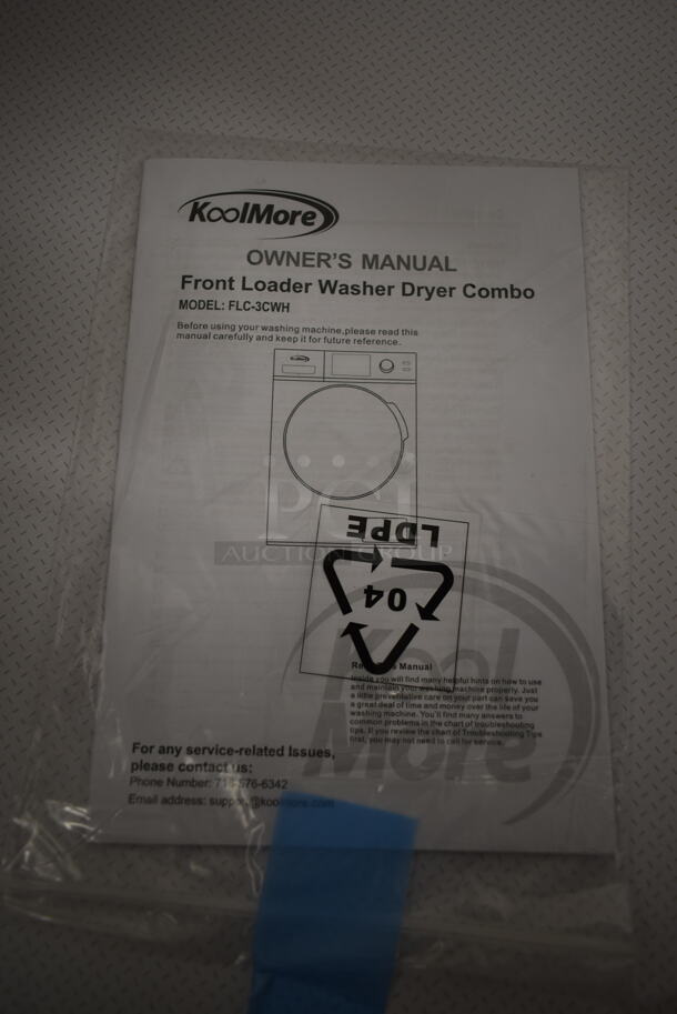 BRAND NEW SCRATCH AND DENT! 2023 KoolMore FLC-3CWH Metal Front Load Washer Dryer Combination. 120 Volts, 1 Phase. - Image 9 of 12