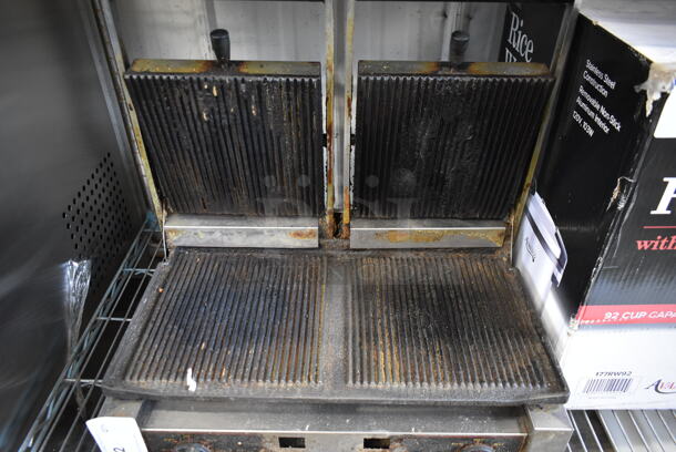 Stainless Steel Commercial Countertop Double Panini Press. Cannot Test Due To Plug Style - Image 3 of 5