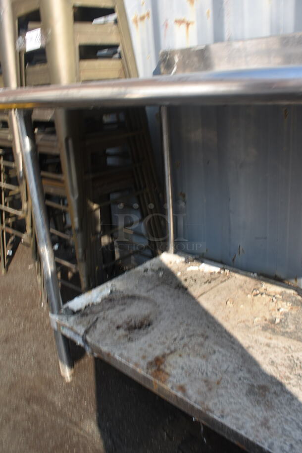 Stainless Steel Commercial Table w/ Back Splash and Metal Under Shelf. - Image 4 of 4
