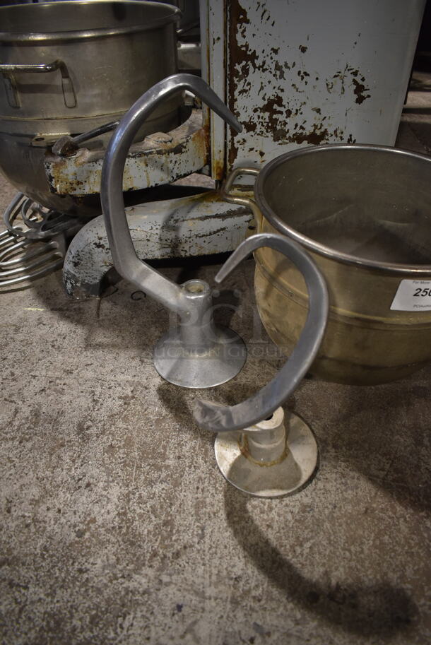 ALL ONE MONEY! Lot of DS30 Metal 30 Quart Mixing Bowl, 2 DS30ED Dough Hook Attachment and DS30D 30 Quart Whisk Attachment.  - Image 2 of 11