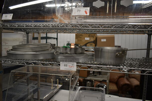 ALL ONE MONEY! Tier Lot of Various Items Including Metal Round Cake Pans and Sauce Pan - Image 1 of 4