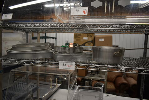 ALL ONE MONEY! Tier Lot of Various Items Including Metal Round Cake Pans and Sauce Pan