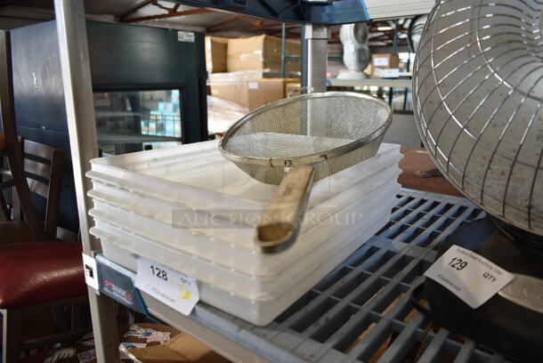 ALL ONE MONEY! Lot of Metal Strainer and 4 Poly Bins - Image 2 of 2