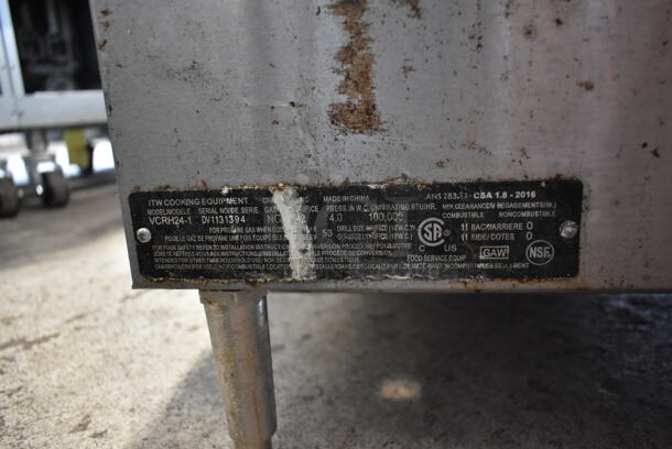 Vulcan VCRH24-1 Stainless Steel Commercial Countertop Natural Gas Powered 4 Burner Range. Missing Burner Covers and Grates. 100,000 BTU. - Image 4 of 4