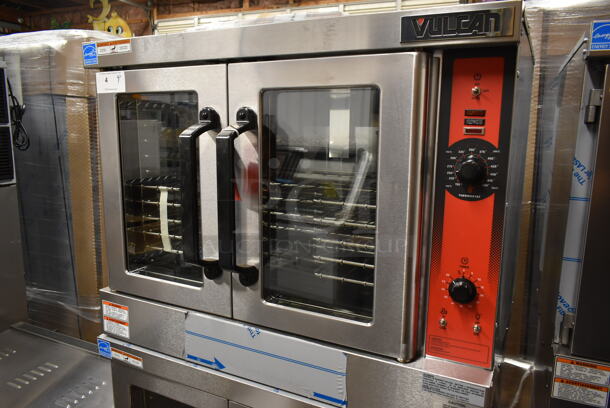 2 BRAND NEW SCRATCH AND DENT! Vulcan VC4GD-11D150K ENERGY STAR Stainless Steel Commercial Gas Powered Full Size Convection Oven w/ View Through Doors, Metal Oven Racks and Thermostatic Controls. 2 Times Your Bid! Tested and Working! - Image 2 of 12