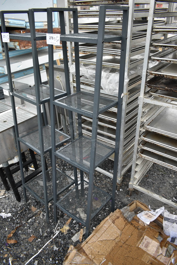 Metal Mesh 4 Tier Shelving Unit. - Image 2 of 4