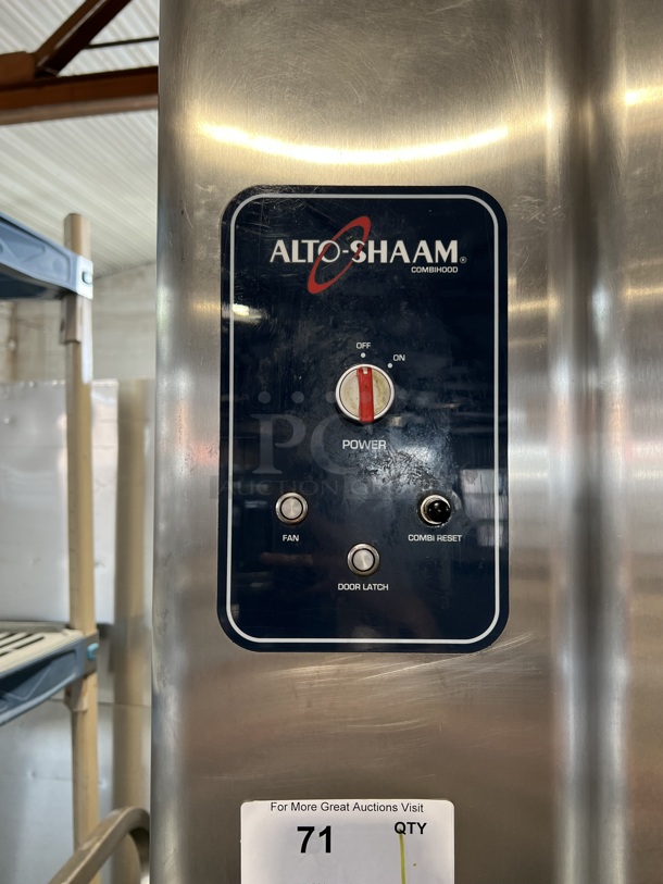 2013 Alto Shaam 10.10 ESVH Stainless Steel Commercial Electric Powered Combi Convection Oven w/ Ventless Hood and Equipment Stand on Commercial Casters. 208-240 Volts, 3 Phase. - Image 11 of 11
