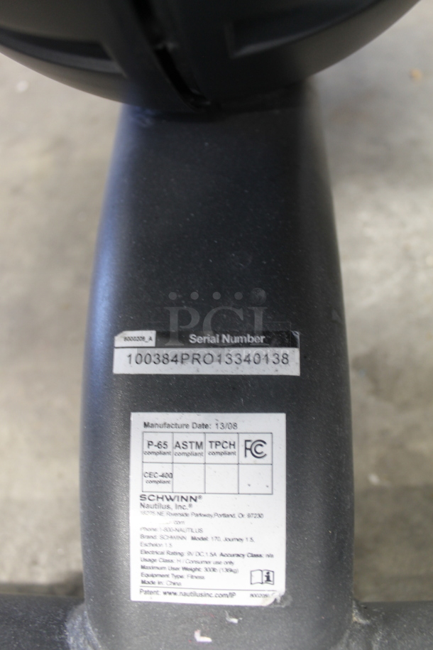 Schwinn Stationary Bike Model 170. 115 Volts, 1 Phase.  - Image 5 of 5