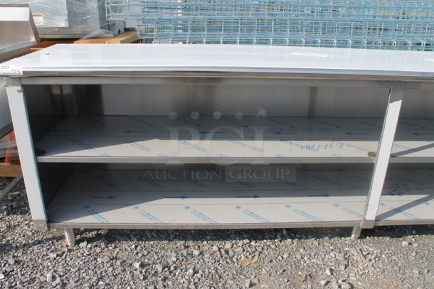 BRAND NEW SCRATCH AND DENT! Stainless Steel Table w/ 2 Under Shelves. - Image 2 of 3