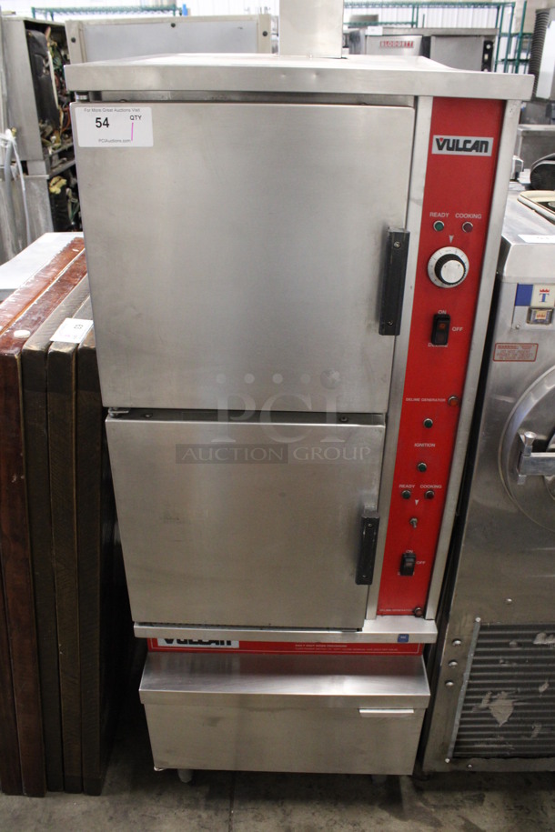 Vulcan Stainless Steel Commercial Natural Gas Powered 2 Deck Steam Cabinet. 24x32x76
