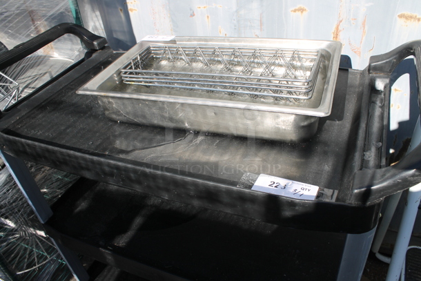 Black Poly 3 Tier Cart w/ Push Handles on Commercial Casters. - Image 2 of 4