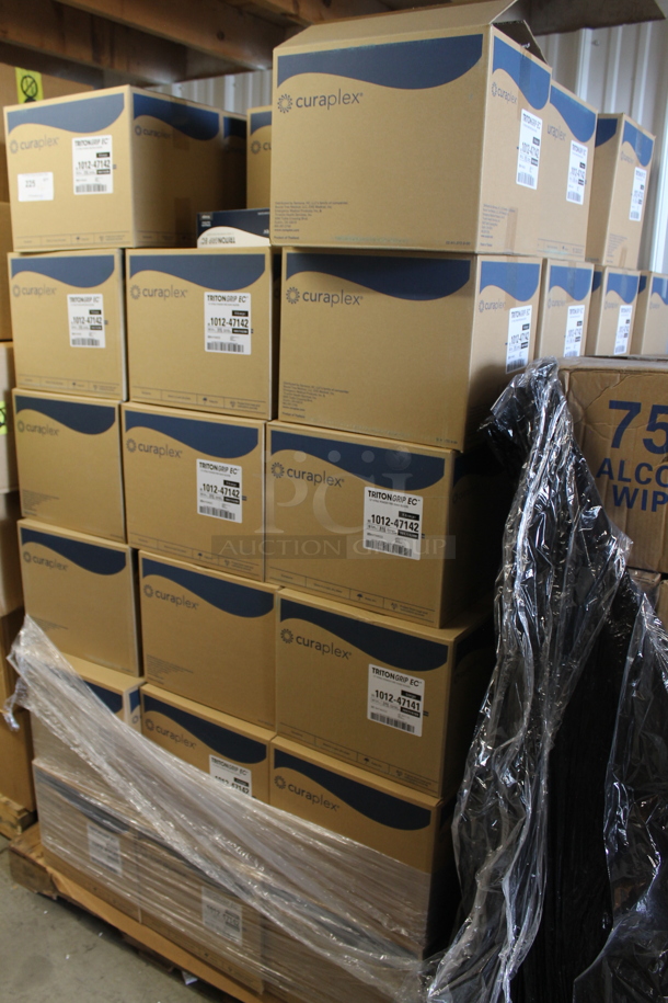 PALLET LOT of 61 BRAND NEW Cases of 10 Curaplex Triton Grip EC Nitrile Powder Free Exam X-Large Gloves. 61 Times Your Bid! - Image 1 of 4