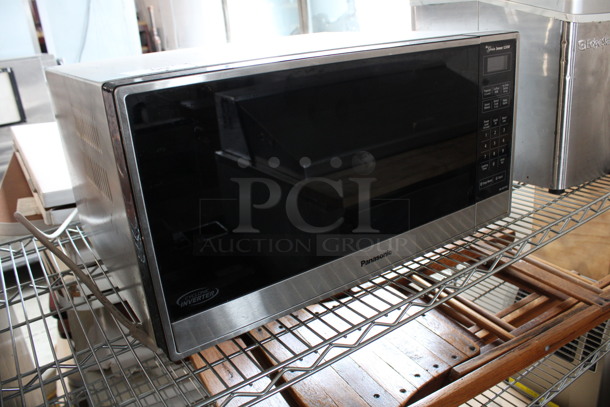 Panasonic Chrome Finish Countertop Microwave Oven w/ Plate. 22x18x12 - Image 2 of 5