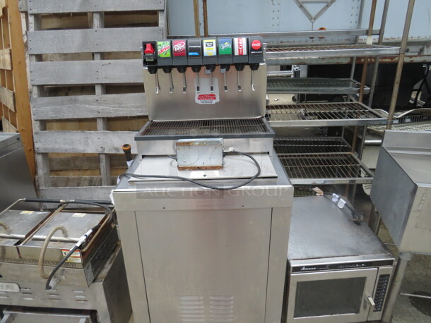 One Cornelius 8 Flavor Soda Dispenser With Ice Well, And Keys. 25X25X55.5 - Image 1 of 3
