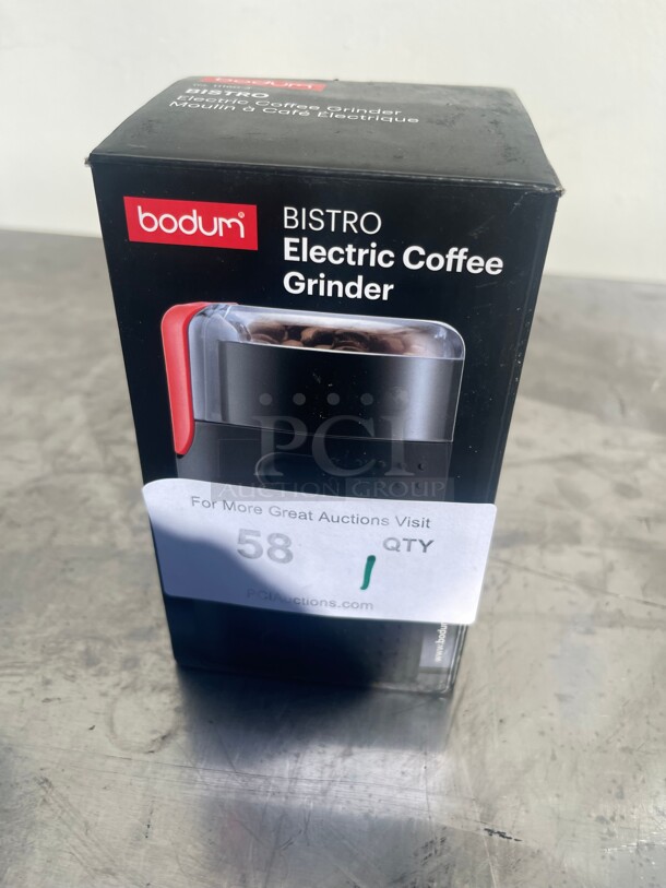 New! Bodum Bistro Burr Coffee Grinder, 1 EA, Black NSF 