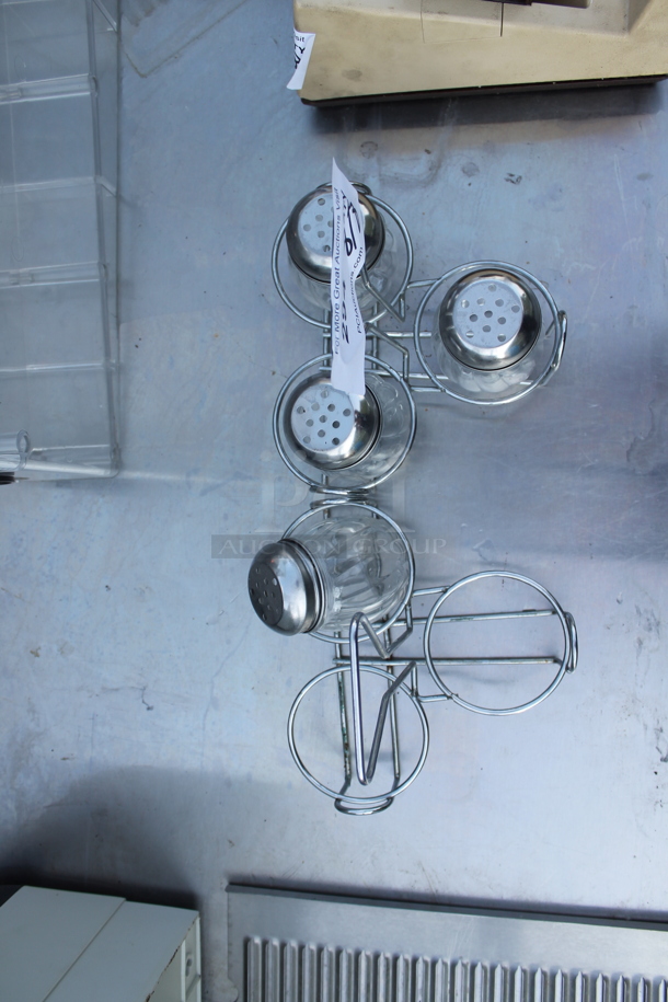 ALL ONE MONEY! Lot of 2 Metal Seasoning Shaker Holders w/ a Total of 4 Seasoning Shakers. - Image 4 of 4