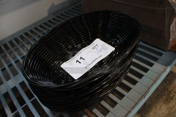 6 Black Bread Baskets. 9x6x2.5. 6 Times Your Bid! - Image 2 of 3