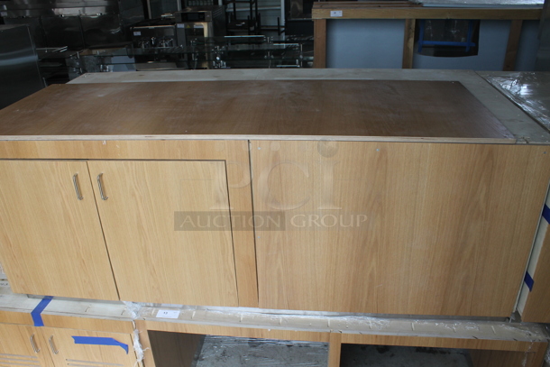 BRAND NEW! Steel City Commercial Two Door Cabinet With Wood Style Finish, White Shelving And Electrical Knockout Box. - Image 1 of 4