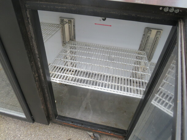 One Turbo Air 3 Door Glass Back Bar Cooler With 5 Racks On Casters. Model# TBB-4SG. 110-120 Volt. 90X27X42 - Image 3 of 3