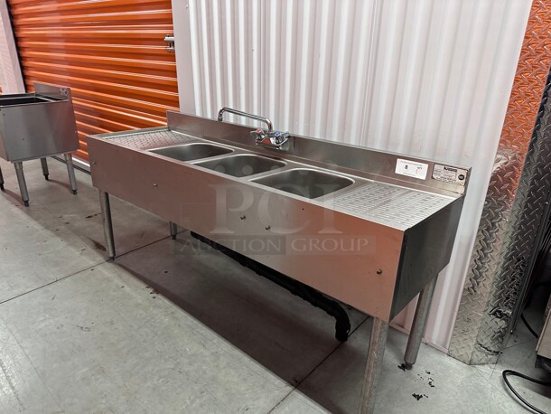 Clean! Krowne Metal 18-53C Stainless 3 Compartment Bar Sink w/ Two 12 inch  Drainboards 18 inch D
Krowne Metal Royal Underbar 1800 Series Bar Sink NSF  - Image 1 of 9