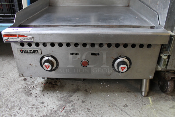 LATE MODEL! Vulcan VCRG24-T1 Stainless Steel Commercial Countertop Natural Gas Powered Flat Top Griddle.  - Image 2 of 5