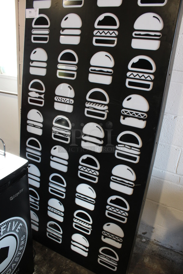Black and White Burger Sign. 36x3.5x120 - Image 3 of 4