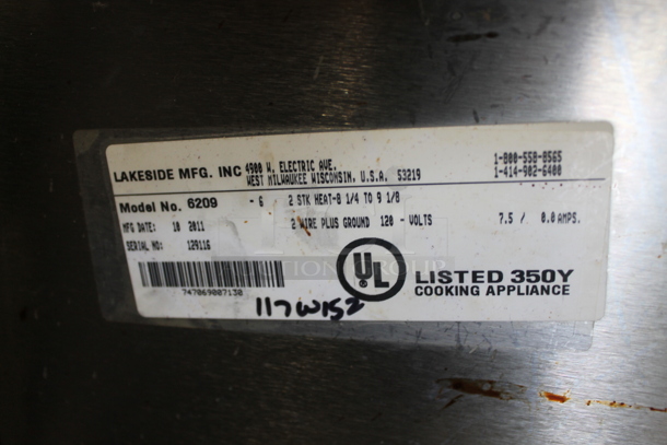 2011 Lakeside 6209 2 Section Plate Dispenser on commercial Casters. 120 Volt, 1 Phase. Tested and Working! - Image 4 of 4