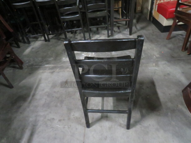 Black Wooden Schoolhouse Chair. 3XBID - Image 2 of 2