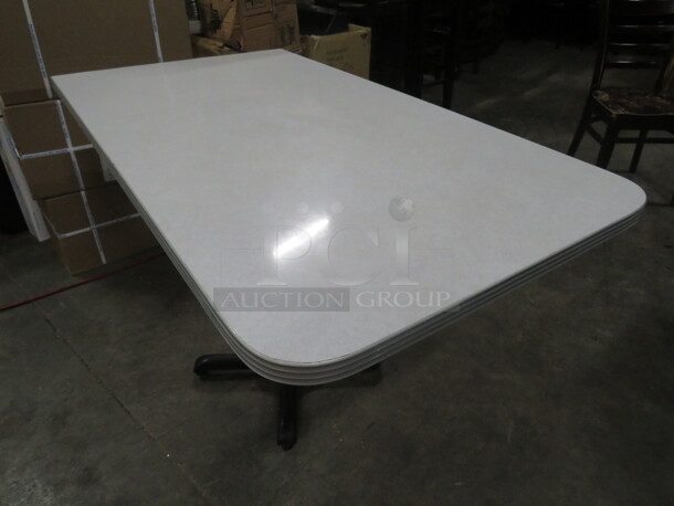 One Laminate Table Top  On A Pedestal Base. 48X27X30 - Image 3 of 3