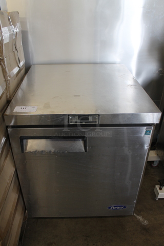 2018 Atosa MGF8401GR Stainless Steel Commercial Single Door Undercounter Cooler on Commercial Casters. 115 Volts, 1 Phase. Tested and Working!