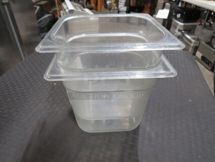 1/6 Size 6 Inch Deep Food Storage Container. 2XBID