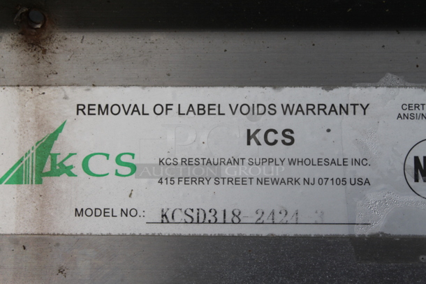 Stainless Steel Commercial 3 Bay Sink w/ 2 Faucets, Handles and Spray Nozzle Attachments. Bays 24x24 - Image 2 of 6