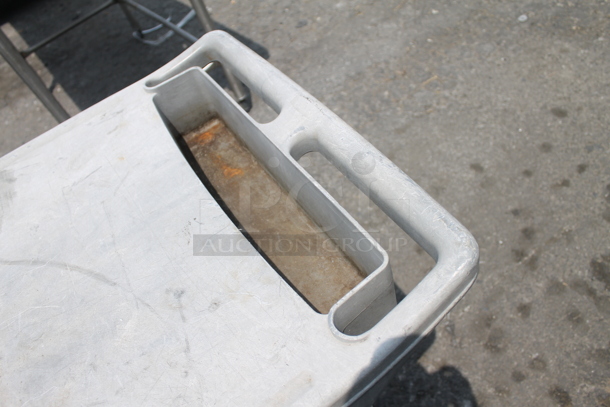 Gray Utility Push Cart With One Undershelf On Commercial Casters.  - Image 2 of 5