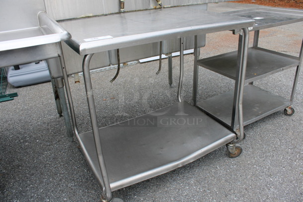 Stainless Steel 2 Tier Cart on Commercial Casters. 33x27x35 - Image 2 of 3
