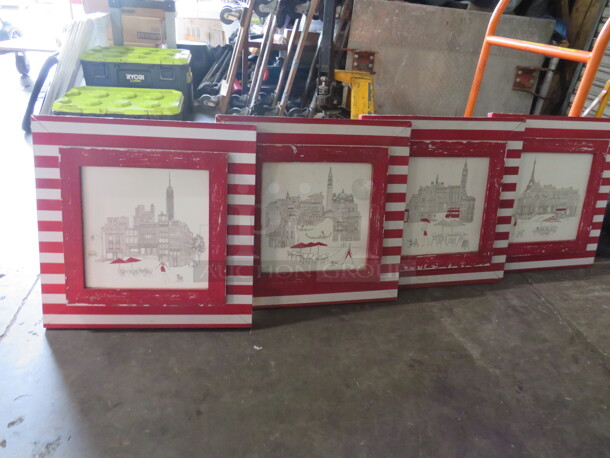 Wooden Framed Wall Decor. 20X20. 4XBID - Image 1 of 1