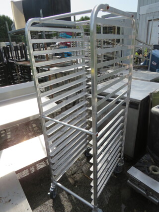 One Regency Aluminum Speed Rack On Casters. 20.5X26X64