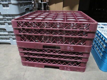 Burgundy 36 Hole Dishwasher Rack. 2XBID