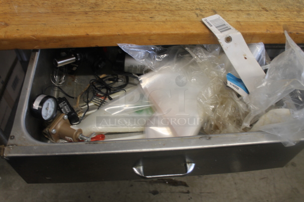 Wooden Butcher Block Tabletop w/ Drawer on Frame. - Image 3 of 3