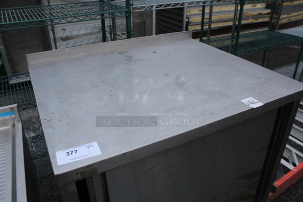 Stainless Steel Commercial Counter w/ 2 Sliding Doors. 36.5x30x37 - Image 3 of 4