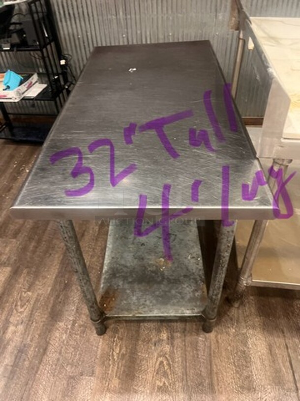 Stainless Steel Prep Table W/Under Shelf Storage
4'x2'x2'9