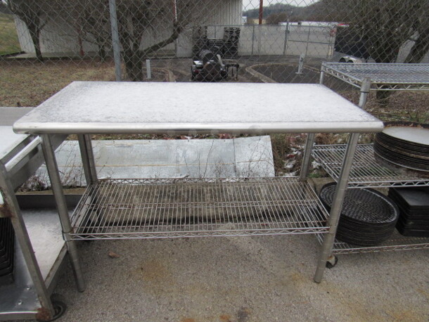 One Stainless Steel Table  With 1 Metro Under Shelf. 49.5X25X35