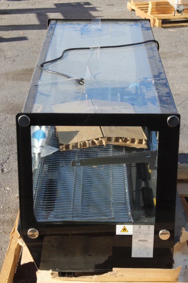 BRAND NEW SCRATCH & DENT! Avantco BCS-60-HC 60" Black Refrigerated Square Countertop Bakery Display Case with LED Lighting. S/N:1460202250091 TESTED. IN WORKING ORDER!!  Dent on the front right side. 60 x 22 3/8 x 27 - Image 7 of 10