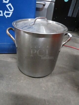 One Stainless Steel Stock Pot With Lid. 13X13