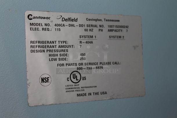 2010 Delfield 406CA-DHL-DD1 Stainless Steel Commercial Single Door Undercounter Cooler. 115 Volts, 1 Phase. Tested and Powers On But Does Not Get Cold - Image 3 of 4