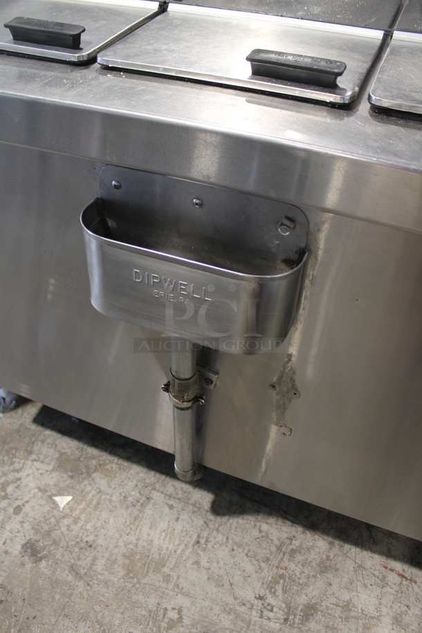 Stainless Steel Commercial Freezer w/ 4 Center Hinge Lids, 9 Rail Drop Ins and Dipwell. Tested and Working! - Image 7 of 7