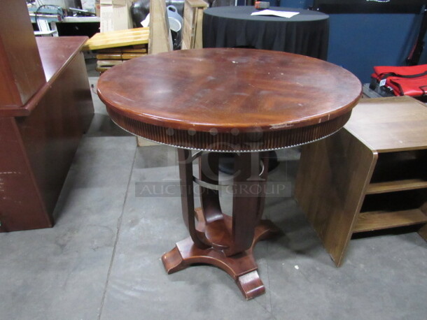 One Wooden Bar Height Table. 38X38X38