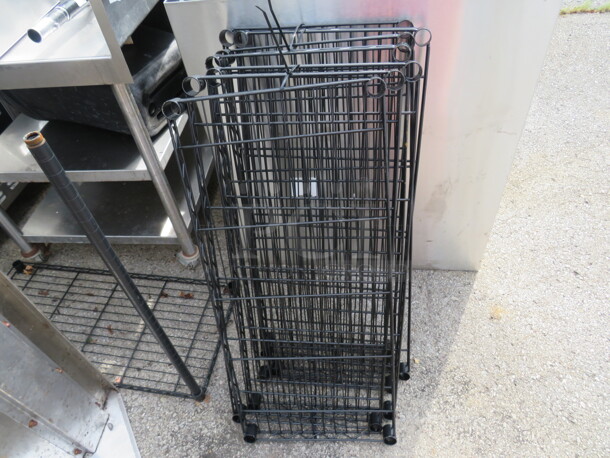 One Black Metro Shelving System With 4 Shelves. Assembly Required. 36X16X73 - Image 1 of 1