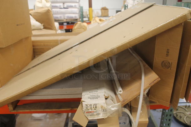 ALL ONE MONEY! PALLET LOT of Various Items Including Vinyl Toe Trim and Cleaning Pads . BUYER MUST REMOVE. - Image 1 of 8