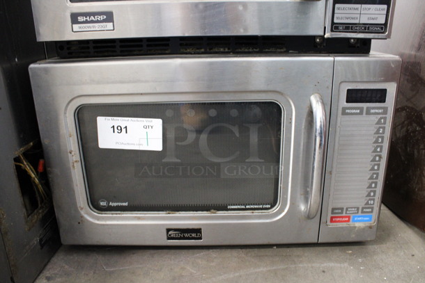 Green World Model TMW-1100E Stainless Steel Commercial Countertop Microwave Oven. 120 Volts, 1 Phase. 22x19x13
