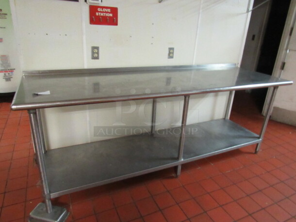 One Stainless Steel Table With SS Under Shelf.  96X30X35